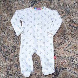 Magnetic Me White Balloon Print Kids One Piece